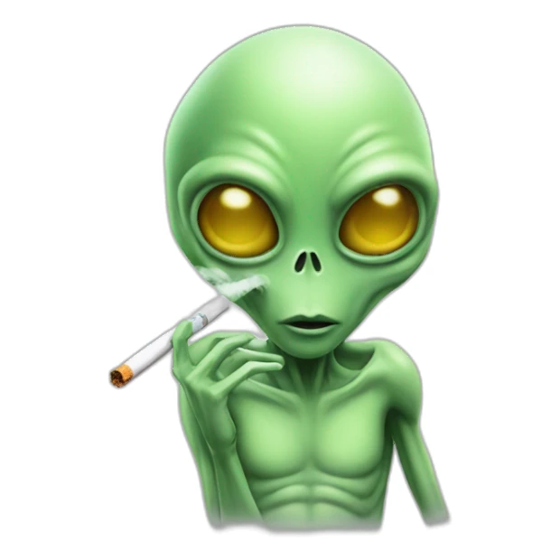 Alien qui fume une cigarette sticker