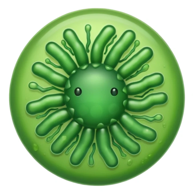 bacteria verde y sola sticker