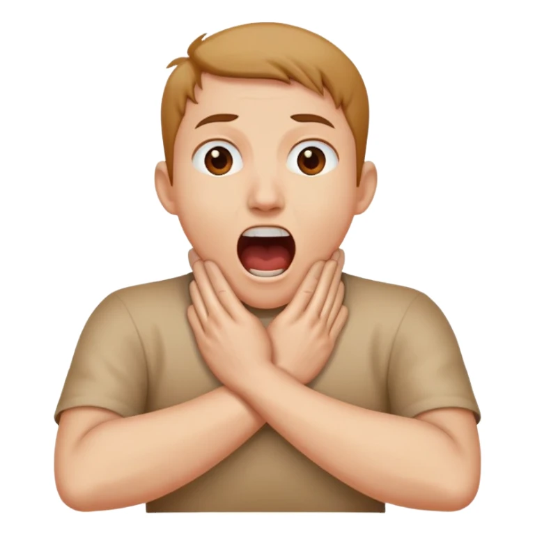 hands crossed around neck with guy screaming  sticker