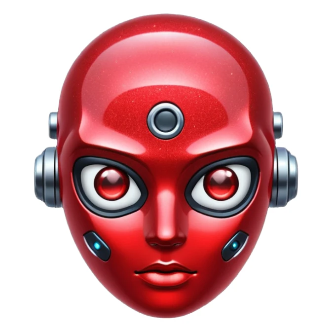 red glitter cyberpunk shine sticker