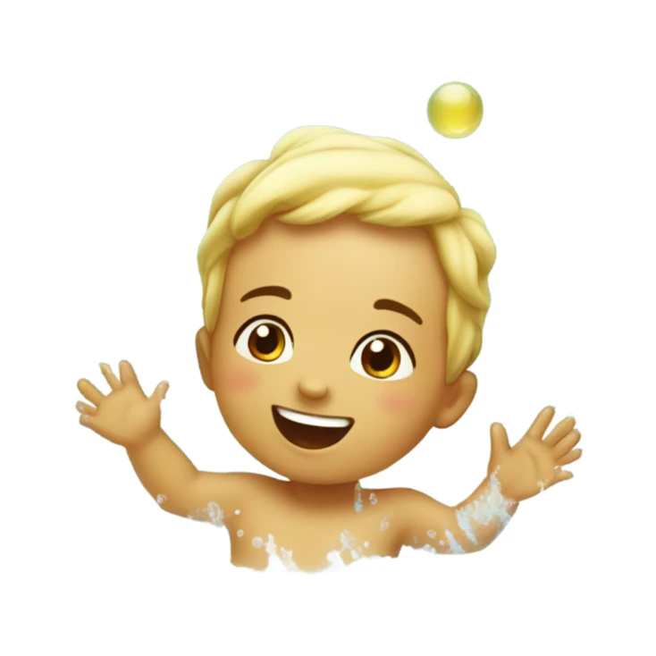 cutе baby in bath sticker