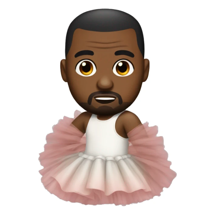 Kanye west wearing a tutu sticker