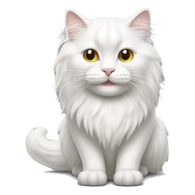 White british long haired cat smiling sticker
