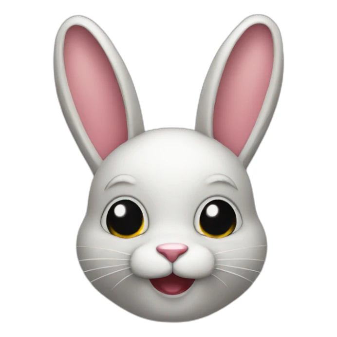 cute rabbit with latex mask sticker