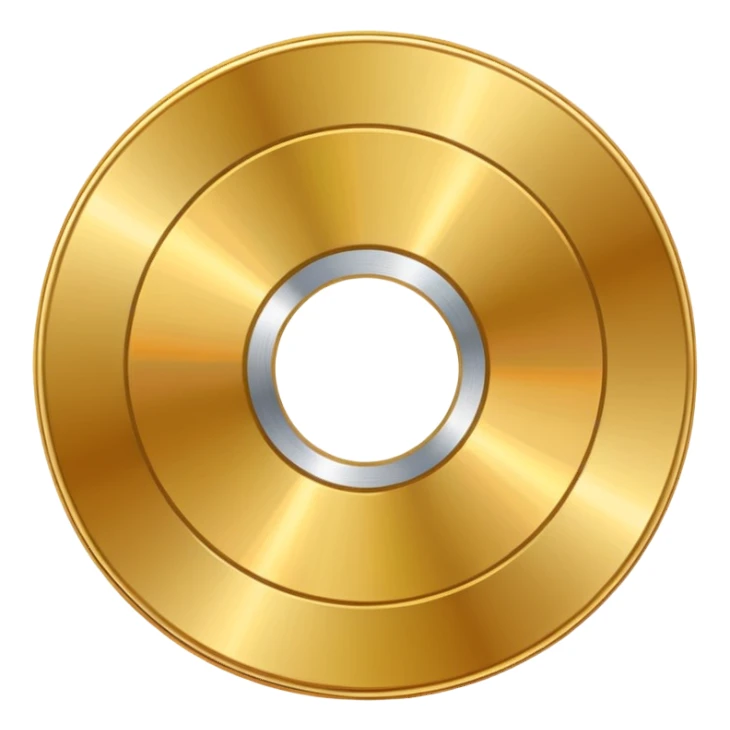 gold CD with a scratch, different angle sticker