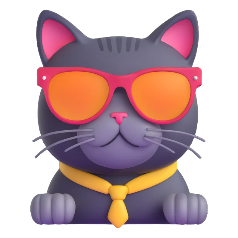 cat wearing sunglasses sticker