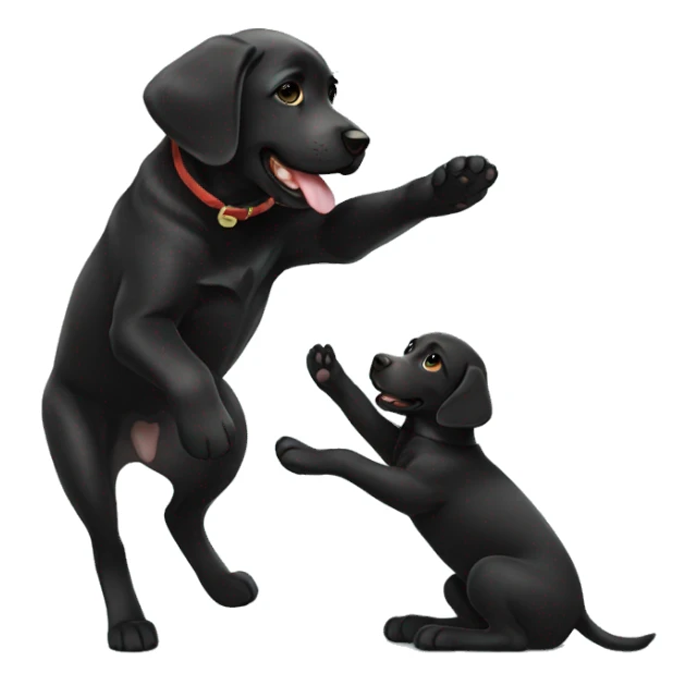 black labrador puppy high five sticker