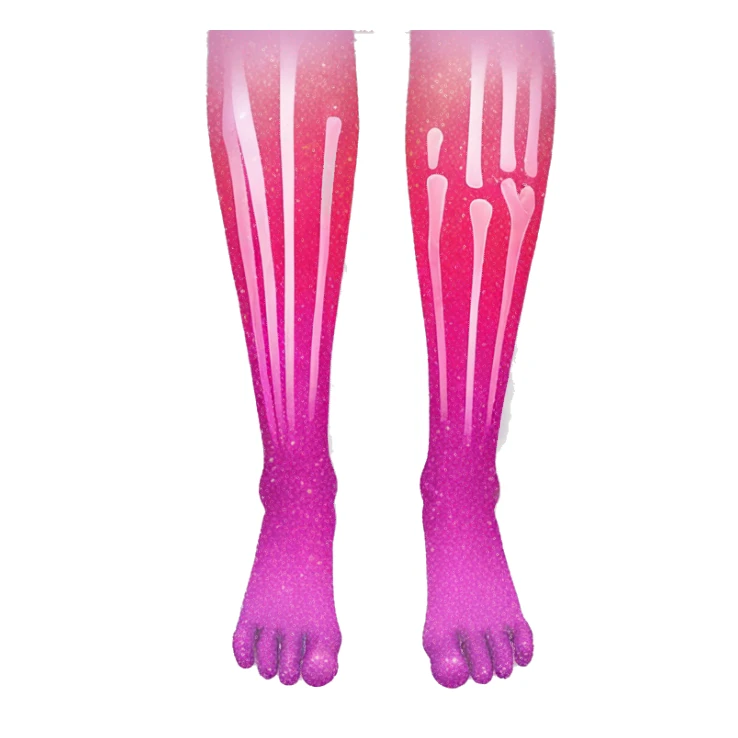 Pink ombre leg xray with glitter  sticker