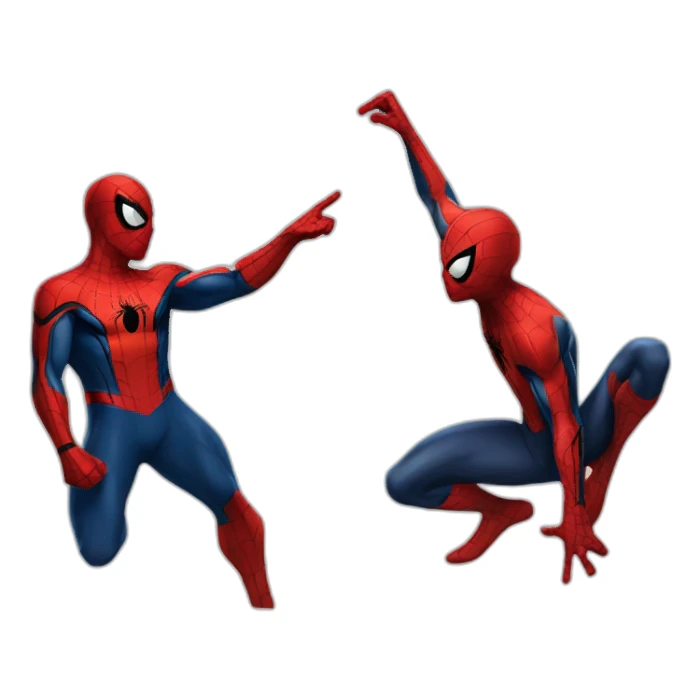 spider man pointing at spiderman sticker