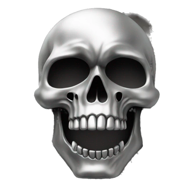 a stylized skull with metallic or silver hue, with sharp, angular lines The skull's design is both skeletal and abstract, emphasizing a fierce, predatory nature.

The skull is often framed or accentuated by additional elements like a pair of wing sticker