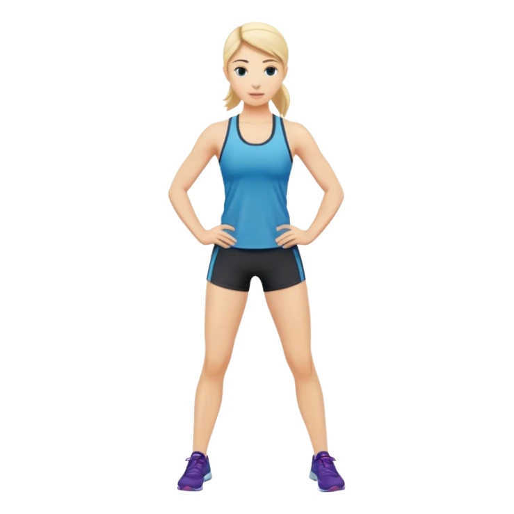 athletic woman exercising standing sticker