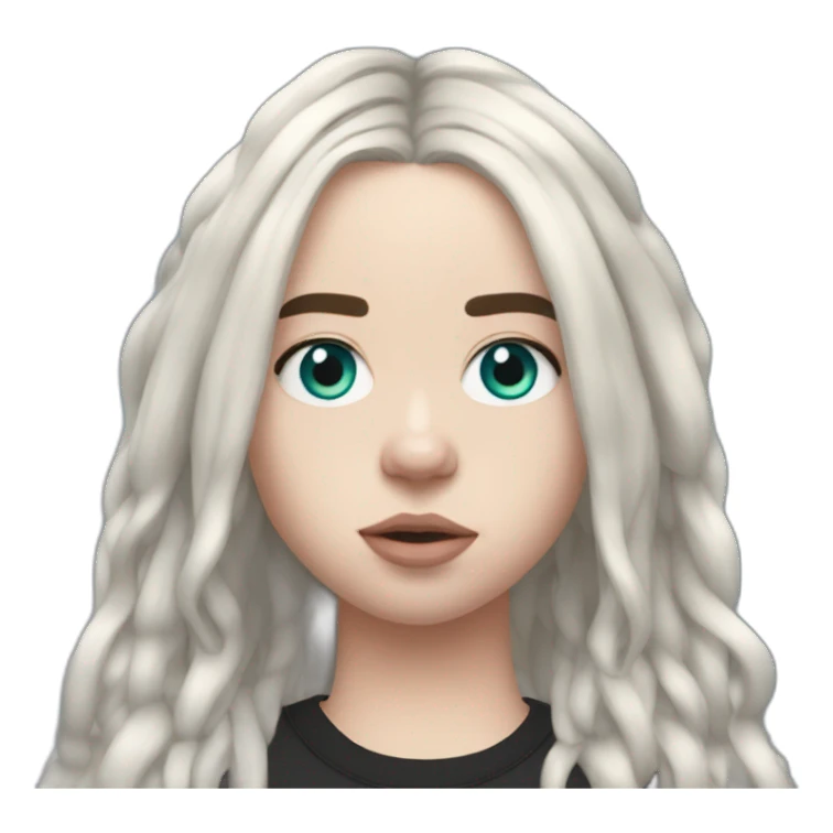 Billie eilish 2017 cheveux bleu sticker
