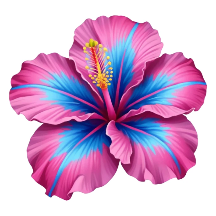 Pink and blue hibiscus  sticker