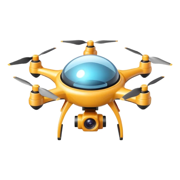 flying camera device object icon, small UFO shaped drone with camera lens, cute futuristic design, 3D cartoon, mobile game icon style, centered, clean background, no text, no watermark
 sticker