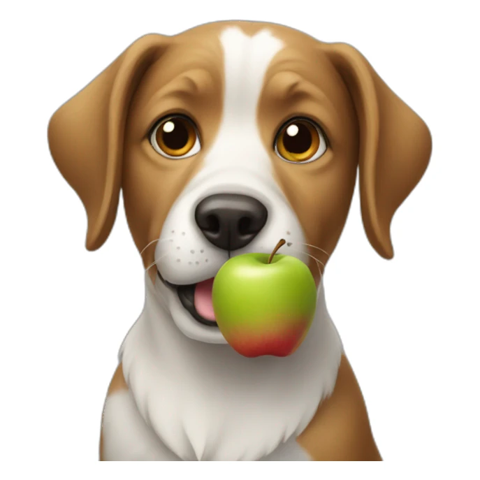 Dog with apple  sticker