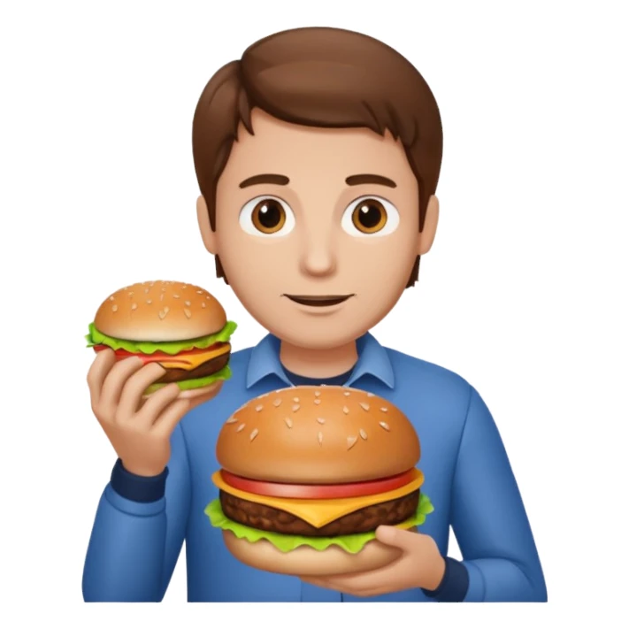 Gros avec un hamburger sticker