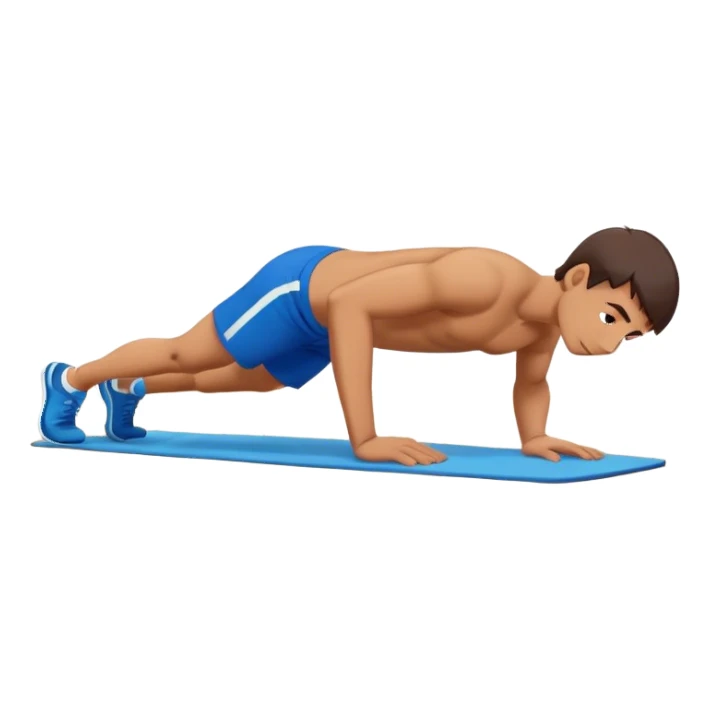 blue shorts plank exercise sticker