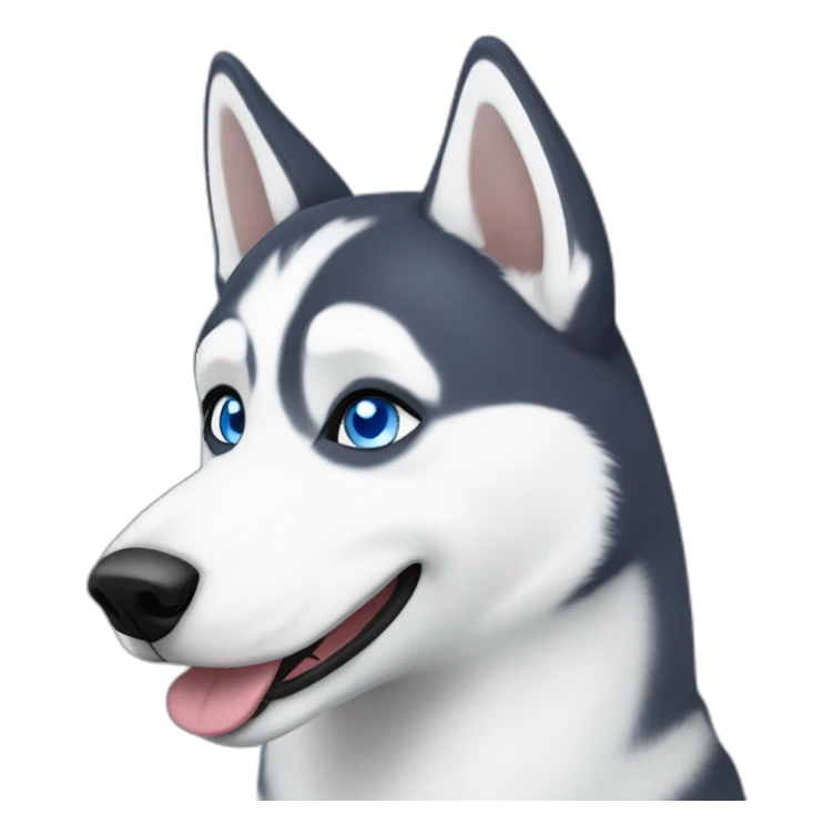 Happy husky white blue eyes without eyebrows sticker