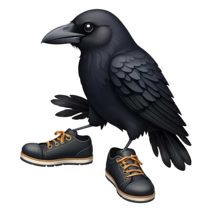 Crow with shoes sticker
