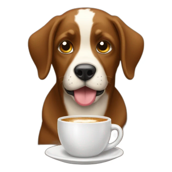 Perro tomando un café sticker