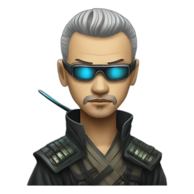 blade runner samurai cyberpunk sticker