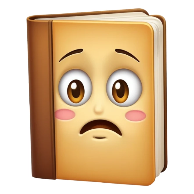 shy book with embarrassed face sticker