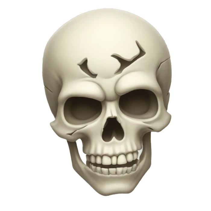 perspiring skull sticker