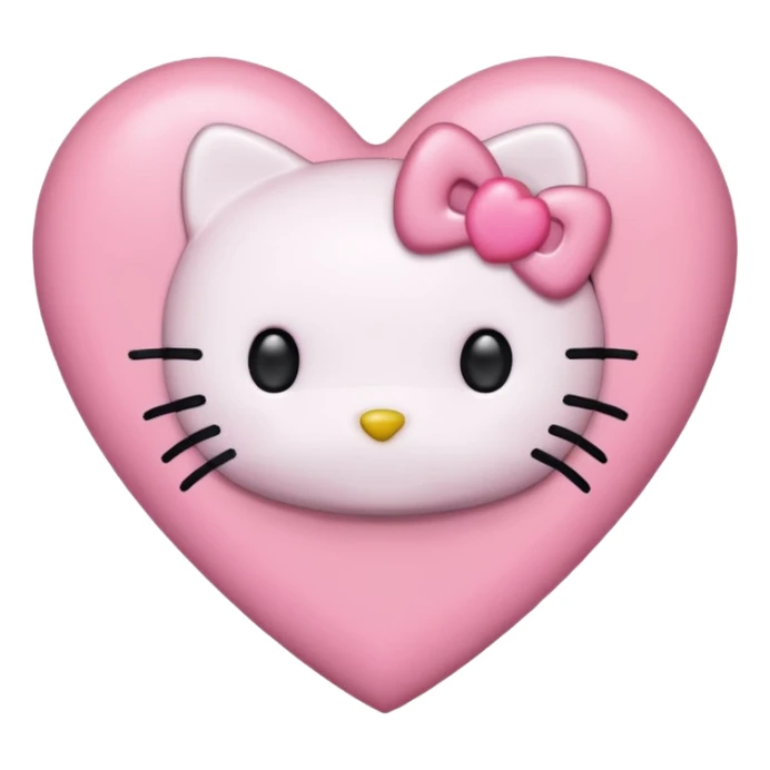 hello kitty heart`no mouth sticker