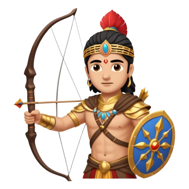 Arjun with Krishna in Mahabharata battle ground  sticker
