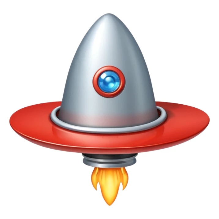 Rocket ship with cowboy hat and a tear sticker