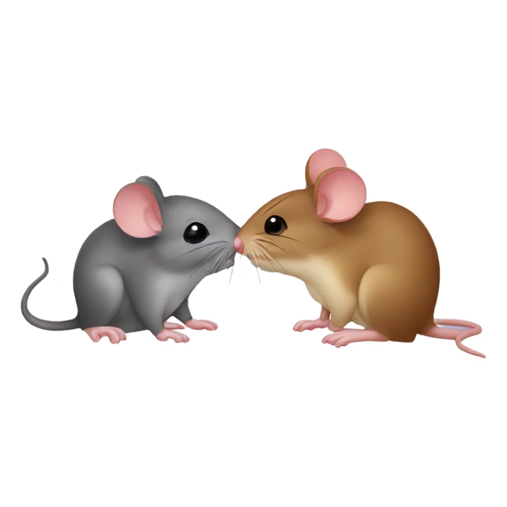 A mouse and a rat kiss sticker