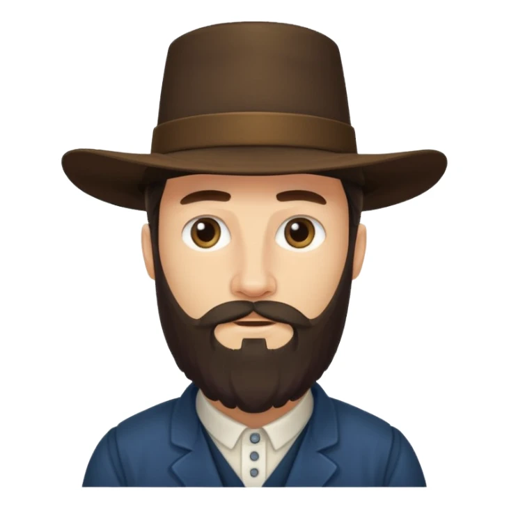 Amish man with beard and with no mustache sticker
