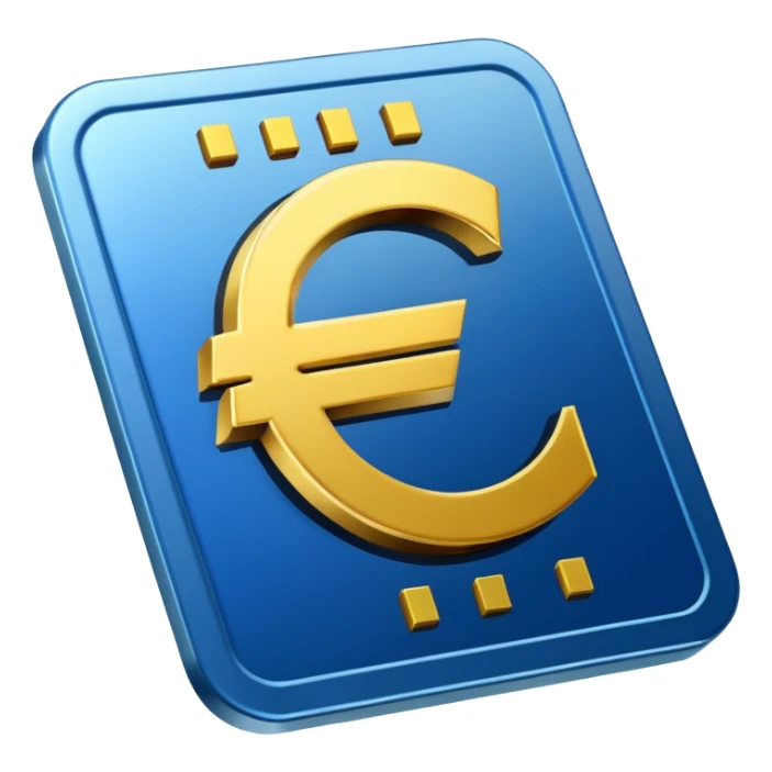 Electronic chip euro sign  sticker
