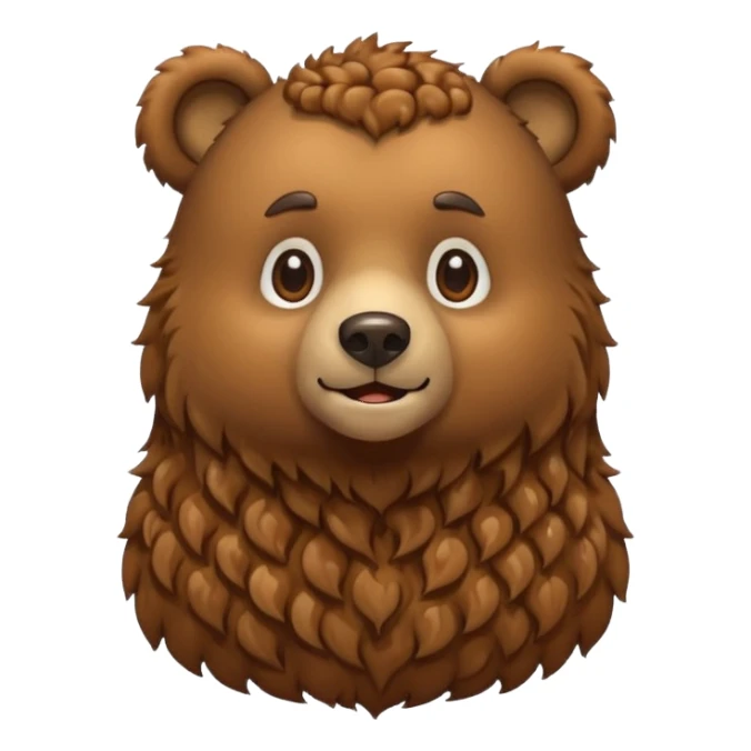 Bear with curly hair sticker