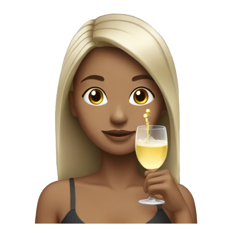 Girl drinking champagne  sticker