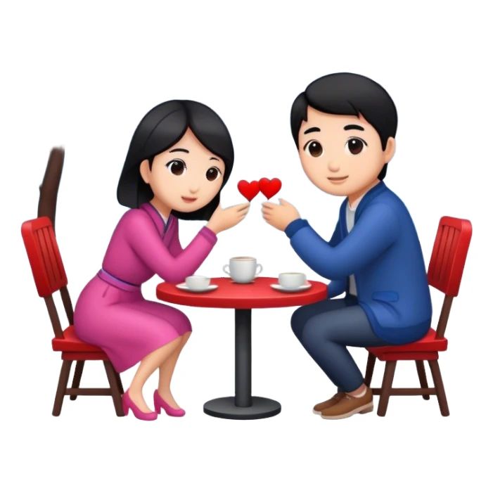 Asian couple Romantic date sticker