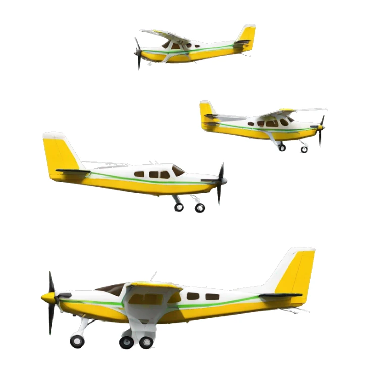 Real airplane cessna modelo 182 yellow profil sticker