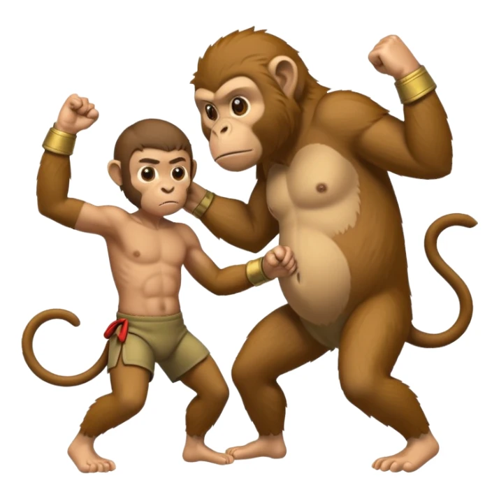 Man fighting a monkey in hand to hand combat  sticker