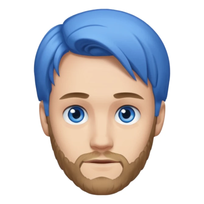 PewDiePie with blue eyes sticker