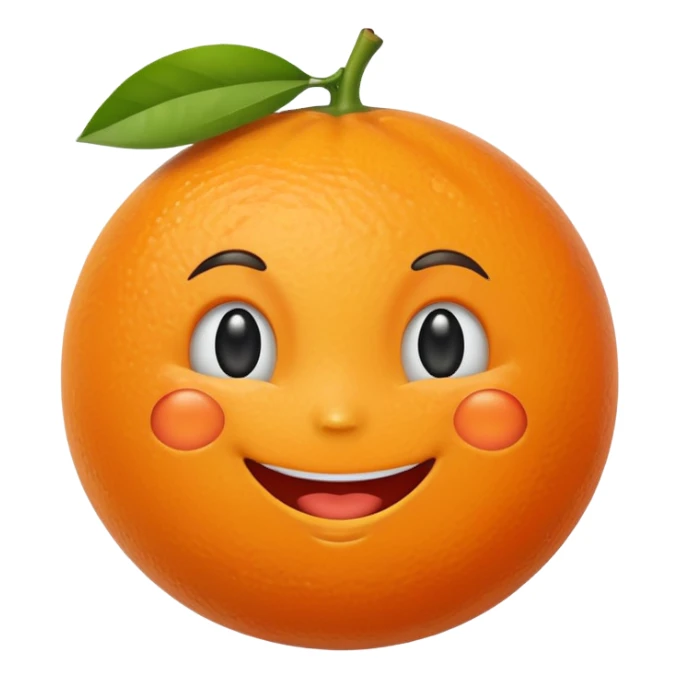 Orange with happy face sticker