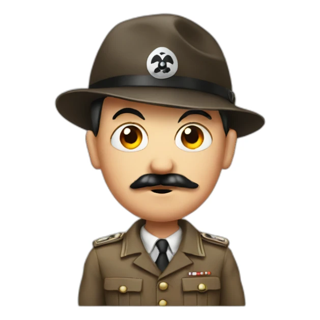 hitler with a mushroom hat sticker