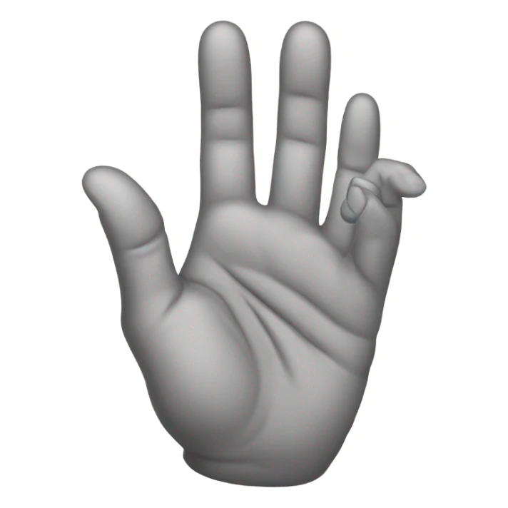 a palm with middle and ring fingers folded down sticker