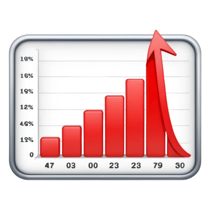chart going down and green sticker