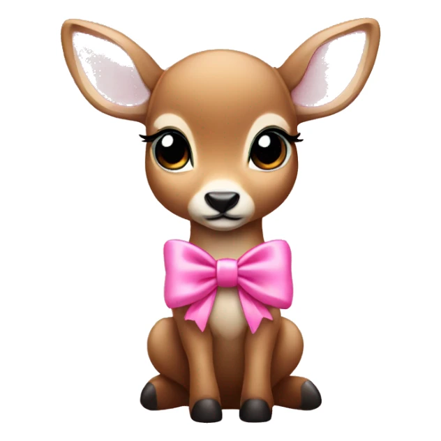 deer baby with a pink bow sticker