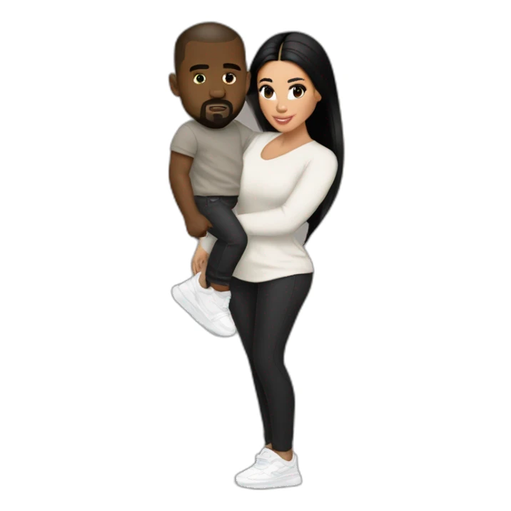 kim kardashian carrying midget kanye sticker