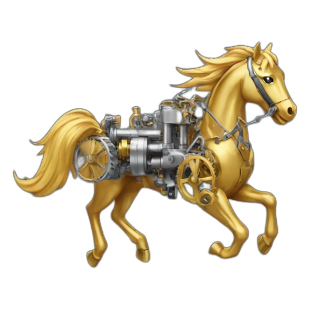 Mechanical Engineering running golden horse sticker