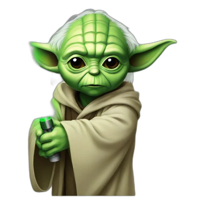 Yoda saber laser green sticker