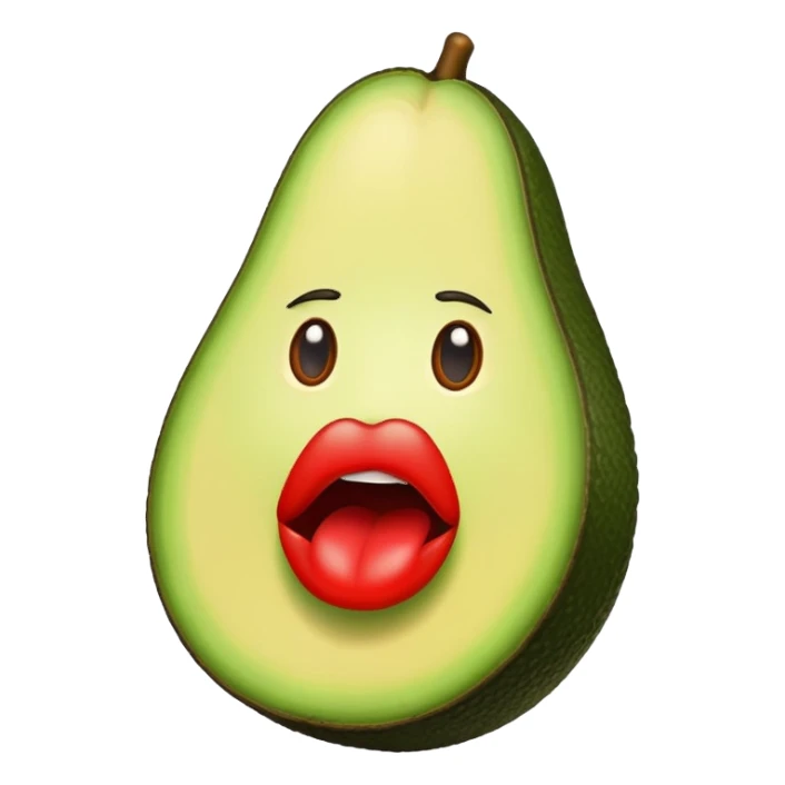 Aguacate con labios grandes sticker