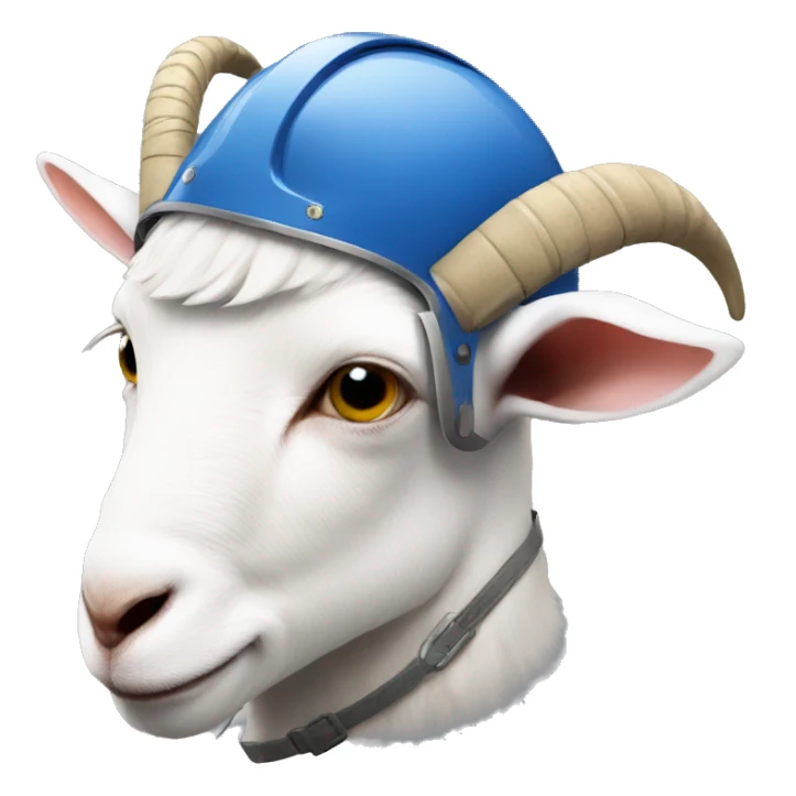 Goat wearing a helmet sticker