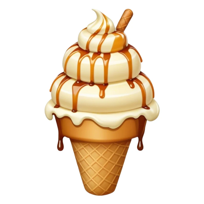 Soft ice cream with caramel sauce sticker